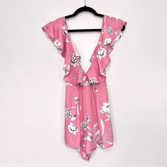 Yumi Kim Call Back Floral Romper in Rose Duet Pink XS - Picture 2 of 7